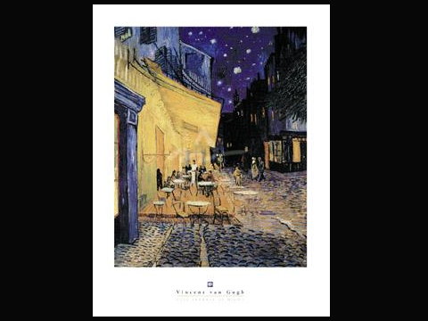 複製畫No.085 Van Gogh 梵谷-夜晚露天咖啡座(LF35)