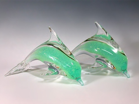 玻璃水晶 No.004 水晶飾品 夜光海豚(一對)