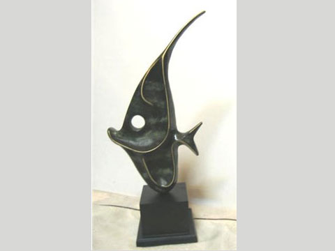 銅雕 No.043 銅雕-熱帶魚 (y01036)