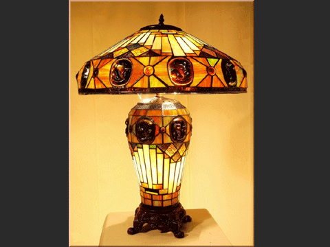燈飾系列No.135 第凡尼彩色玻璃鑲貼手工藝術燈 (y01246)