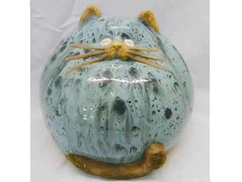 y01499(陶藝品)胖貓